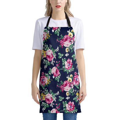 Vintage Blossom Floral Pattern Print Apron
