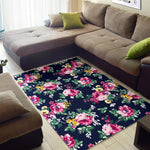 Vintage Blossom Floral Pattern Print Area Rug GearFrost