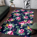 Vintage Blossom Floral Pattern Print Area Rug GearFrost