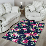 Vintage Blossom Floral Pattern Print Area Rug GearFrost