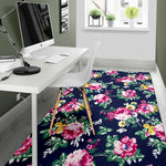 Vintage Blossom Floral Pattern Print Area Rug GearFrost
