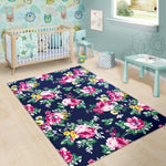 Vintage Blossom Floral Pattern Print Area Rug GearFrost