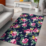 Vintage Blossom Floral Pattern Print Area Rug GearFrost