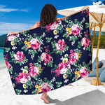 Vintage Blossom Floral Pattern Print Beach Sarong Wrap