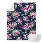 Vintage Blossom Floral Pattern Print Blanket