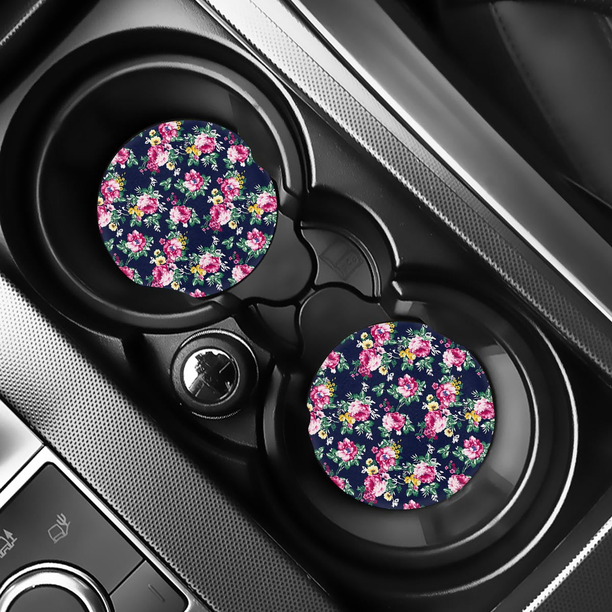 Vintage Blossom Floral Pattern Print Car Coasters