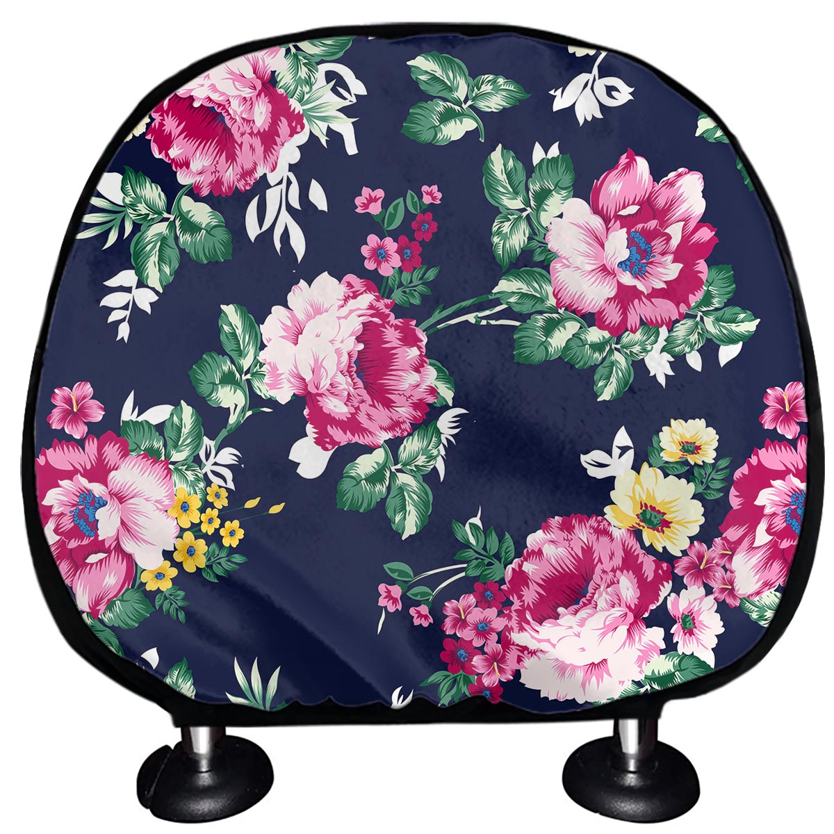 Vintage Blossom Floral Pattern Print Car Headrest Covers