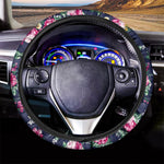 Vintage Blossom Floral Pattern Print Car Steering Wheel Cover