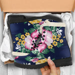 Vintage Blossom Floral Pattern Print Comfy Boots GearFrost