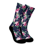 Vintage Blossom Floral Pattern Print Crew Socks