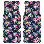 Vintage Blossom Floral Pattern Print Front and Back Car Floor Mats