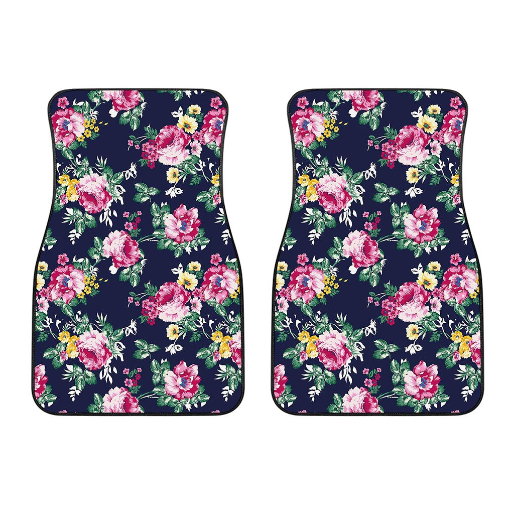 Vintage Blossom Floral Pattern Print Front Car Floor Mats