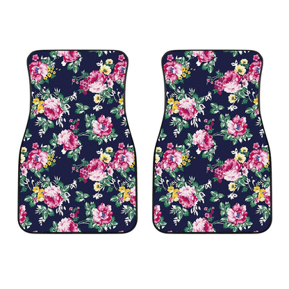 Vintage Blossom Floral Pattern Print Front Car Floor Mats