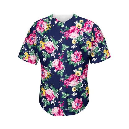 Vintage Blossom Floral Pattern Print Men's Baseball Jersey