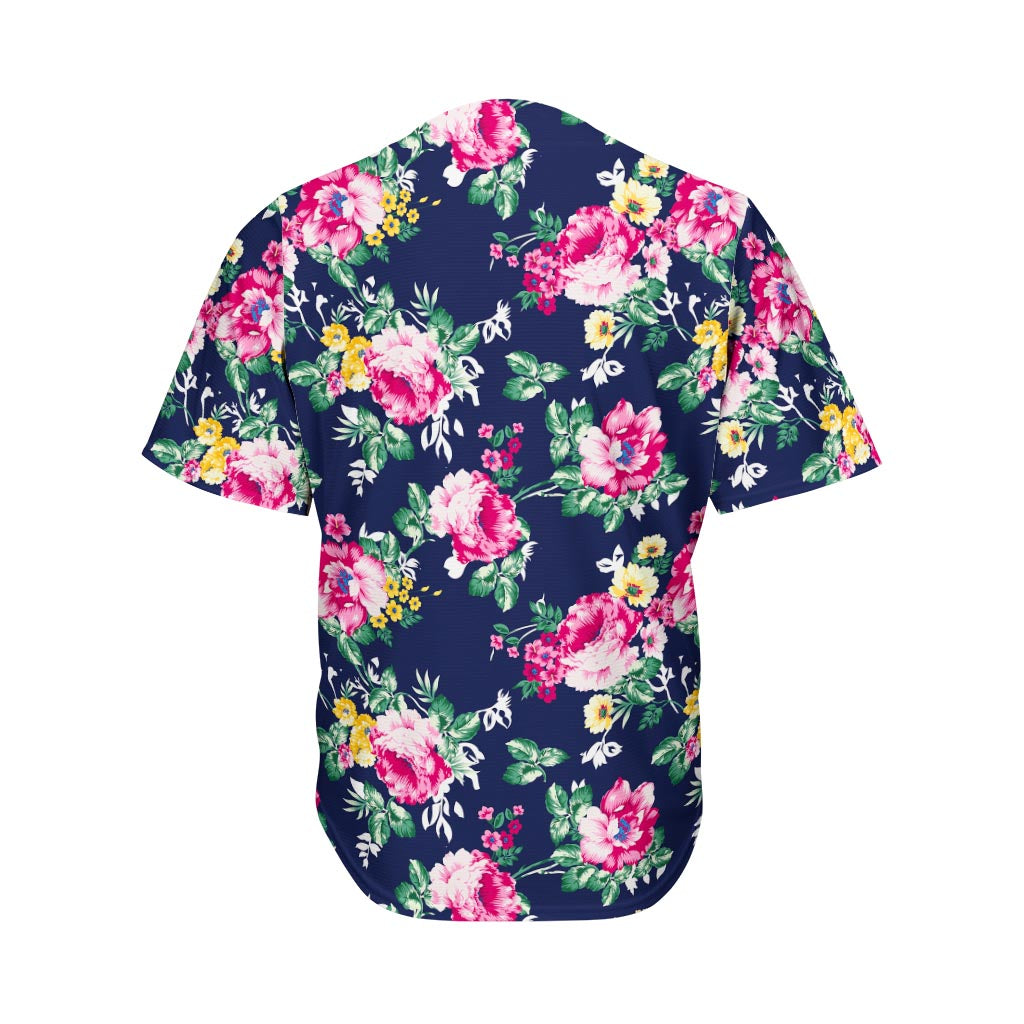 Vintage Blossom Floral Pattern Print Men's Baseball Jersey