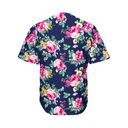 Vintage Blossom Floral Pattern Print Men's Baseball Jersey