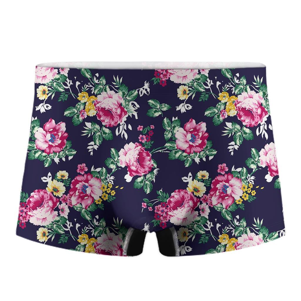 Vintage Blossom Floral Pattern Print Men's Boxer Briefs