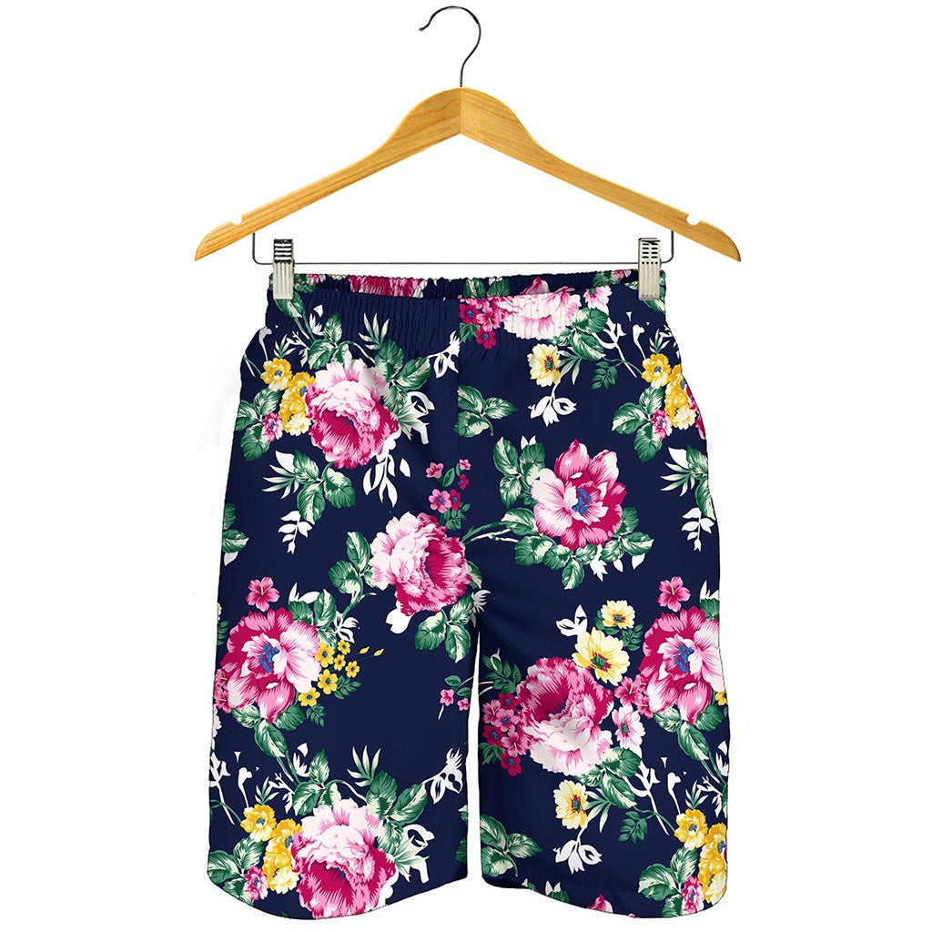 Vintage Blossom Floral Pattern Print Men's Shorts