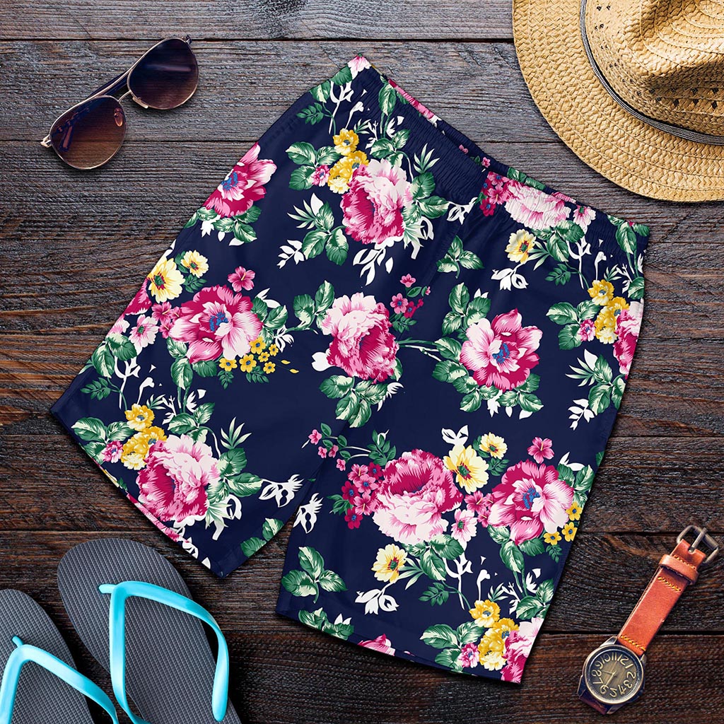 Vintage Blossom Floral Pattern Print Men's Shorts