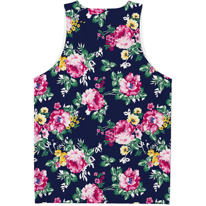 Vintage Blossom Floral Pattern Print Men's Tank Top