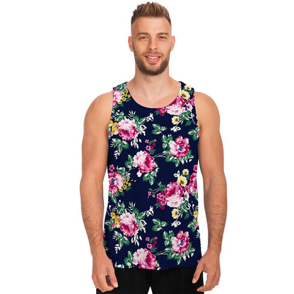 Vintage Blossom Floral Pattern Print Men's Tank Top