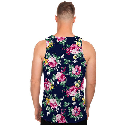 Vintage Blossom Floral Pattern Print Men's Tank Top
