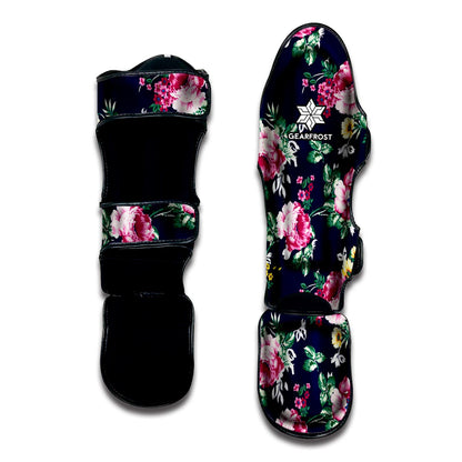 Vintage Blossom Floral Pattern Print Muay Thai Shin Guard
