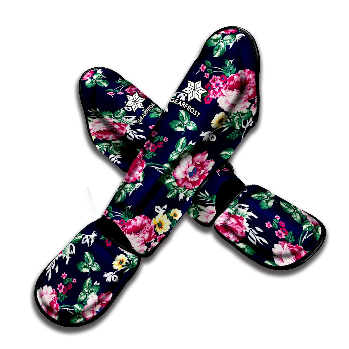 Vintage Blossom Floral Pattern Print Muay Thai Shin Guard