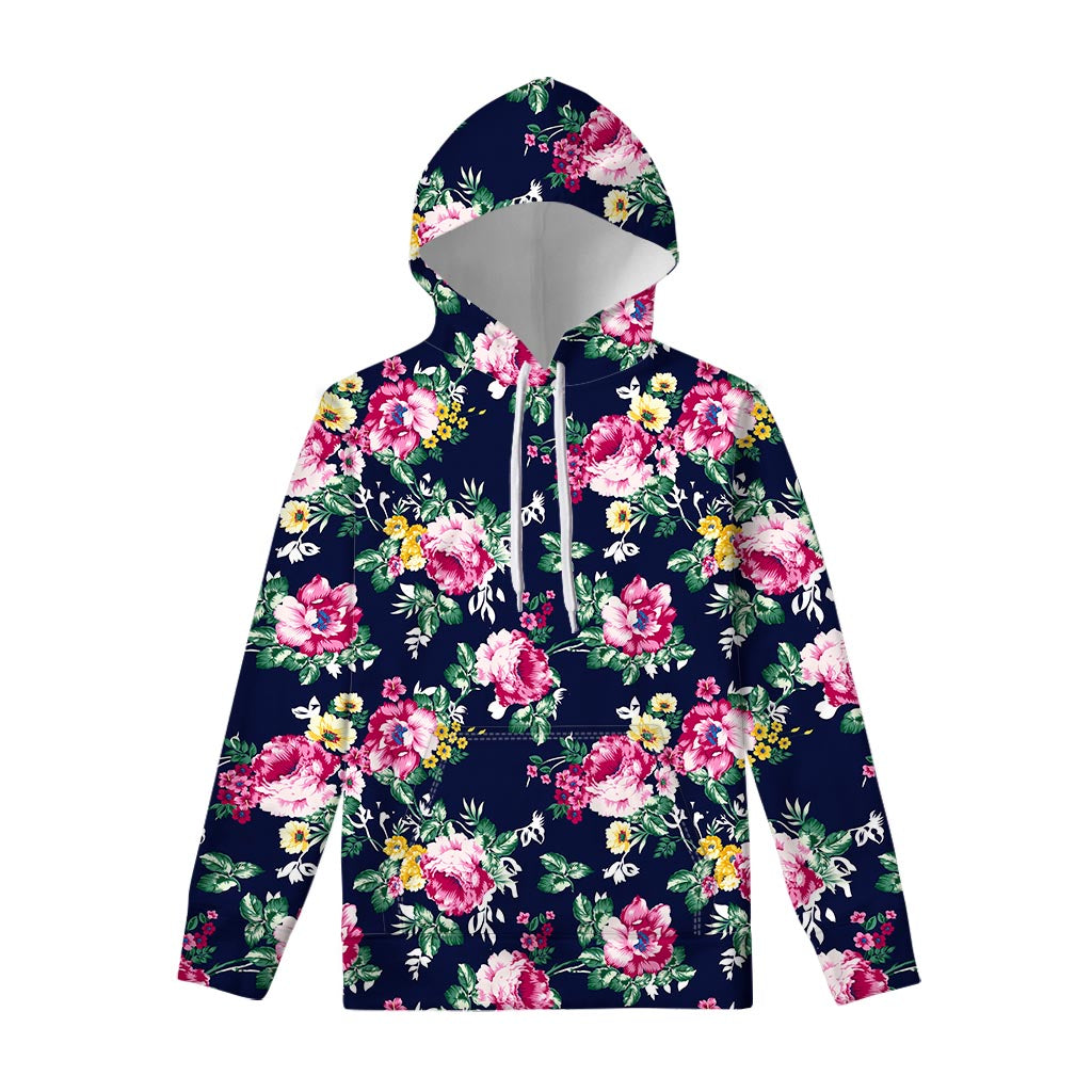 Vintage Blossom Floral Pattern Print Pullover Hoodie