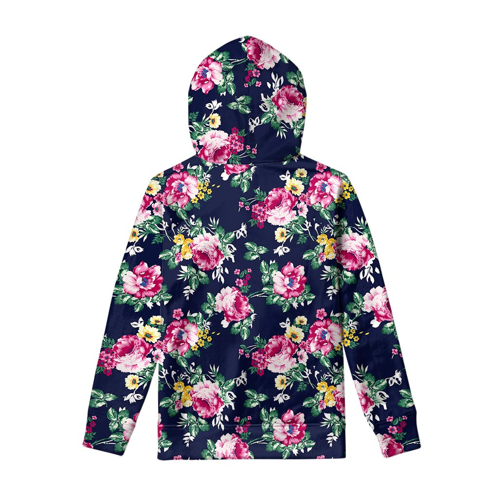 Vintage Blossom Floral Pattern Print Pullover Hoodie