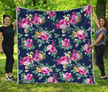 Vintage Blossom Floral Pattern Print Quilt