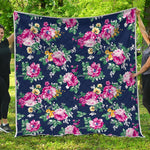 Vintage Blossom Floral Pattern Print Quilt
