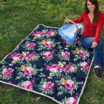 Vintage Blossom Floral Pattern Print Quilt