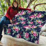 Vintage Blossom Floral Pattern Print Quilt