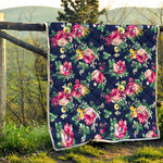 Vintage Blossom Floral Pattern Print Quilt