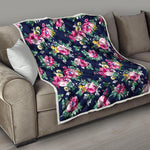 Vintage Blossom Floral Pattern Print Quilt