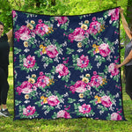 Vintage Blossom Floral Pattern Print Quilt