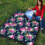 Vintage Blossom Floral Pattern Print Quilt