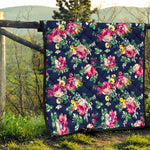 Vintage Blossom Floral Pattern Print Quilt