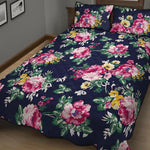 Vintage Blossom Floral Pattern Print Quilt Bed Set