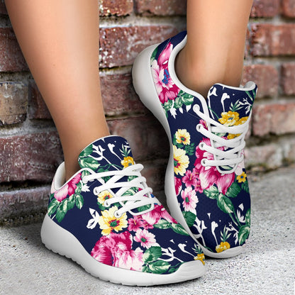 Vintage Blossom Floral Pattern Print Sport Shoes GearFrost
