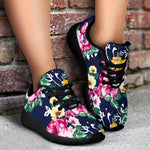 Vintage Blossom Floral Pattern Print Sport Shoes GearFrost