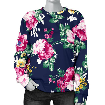 Vintage Blossom Floral Pattern Print Women's Crewneck Sweatshirt GearFrost
