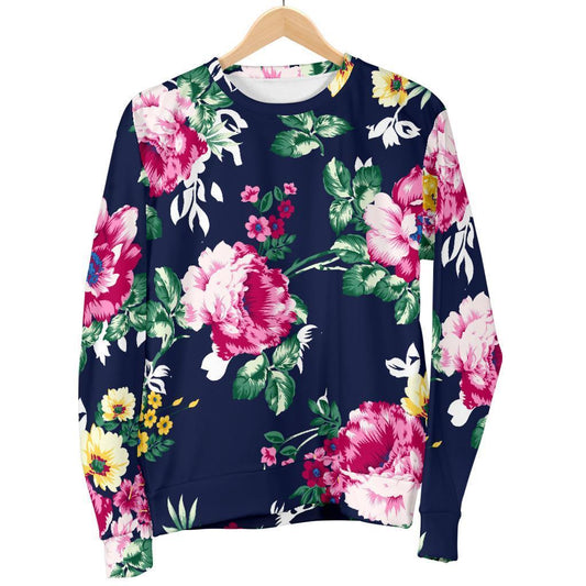 Vintage Blossom Floral Pattern Print Women's Crewneck Sweatshirt GearFrost