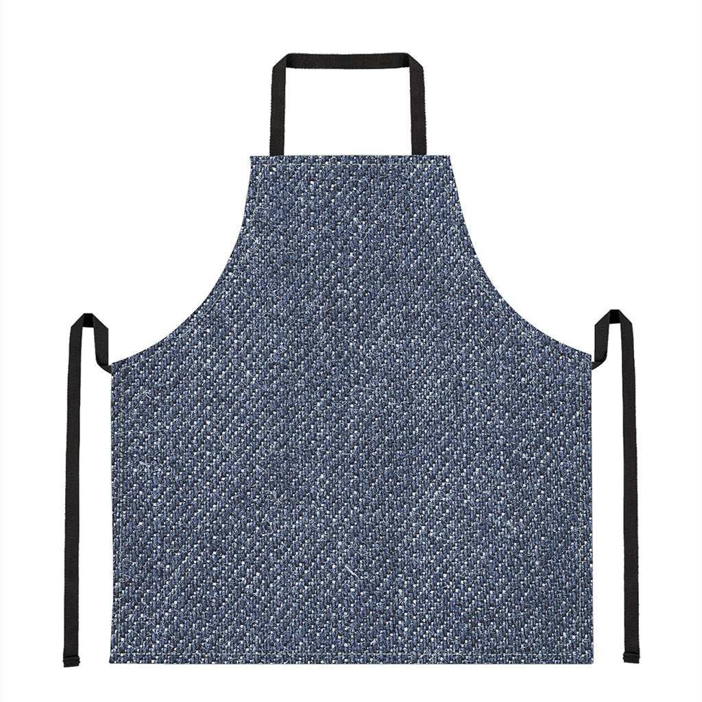 Vintage Blue Denim Jeans Print Apron