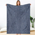 Vintage Blue Denim Jeans Print Blanket