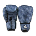 Vintage Blue Denim Jeans Print Boxing Gloves