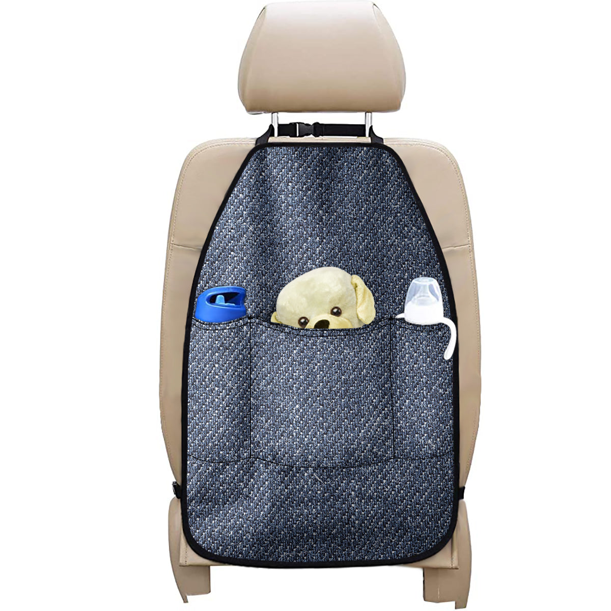 Vintage Blue Denim Jeans Print Car Seat Organizers