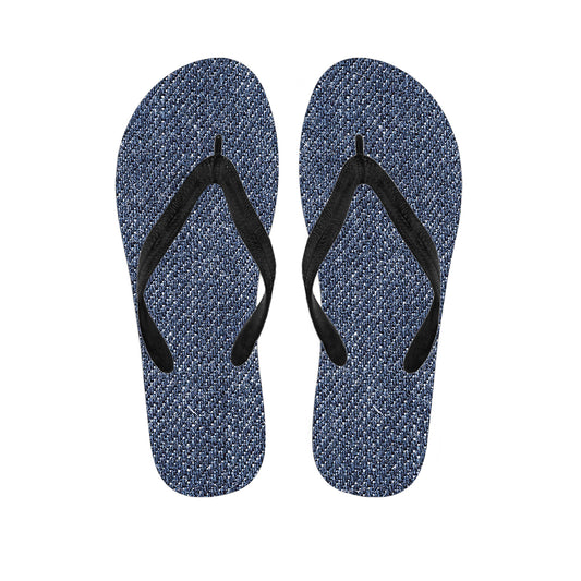Vintage Blue Denim Jeans Print Flip Flops