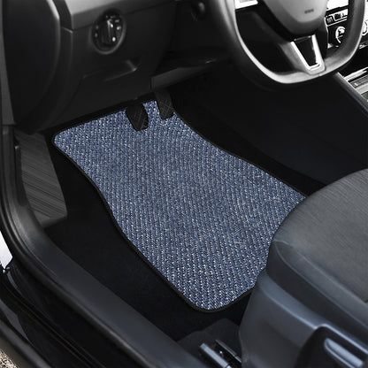 Vintage Blue Denim Jeans Print Front Car Floor Mats